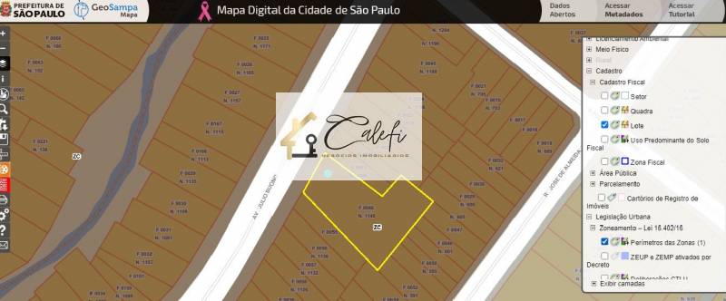 Terreno, 428m², à venda em São Paulo, Vila Gustavo - Calefi Imóveis